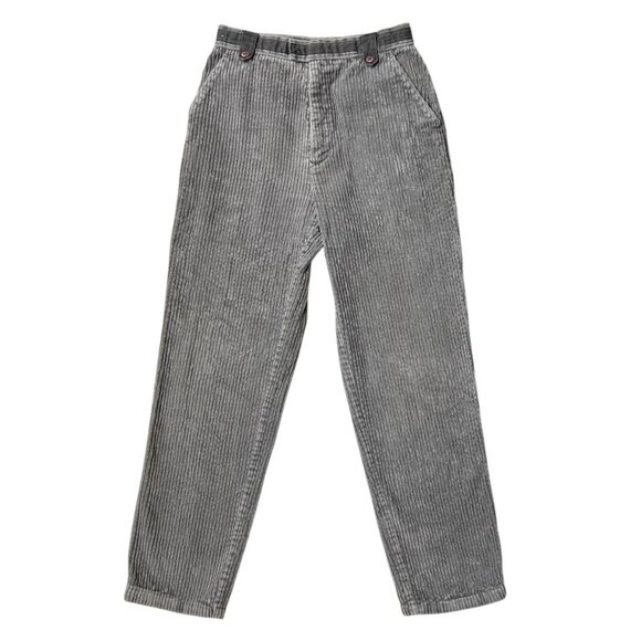 80s vintage highwaisted corduroy pants grey contrast Brittania relaxed leg. - Picture 1 of 5